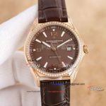 AAA replica TW factory Vacheron Constantin brown face rose gold diamond bezel watch (1)_th.jpg